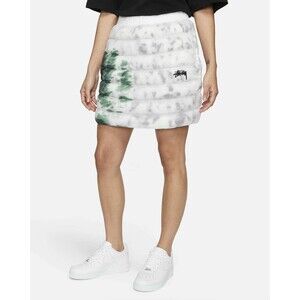 New Nike x Stussy Womens Insulated Puffer Skirt White Gray Green Size Large